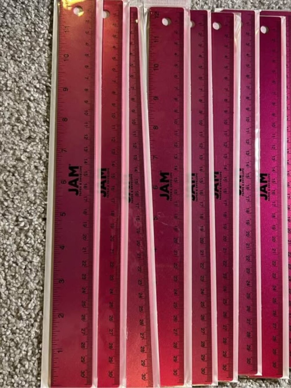 8pcs JAM PAPER Stainless Steel Ruler - 30 cm (12 Inch) - Metal Ruler